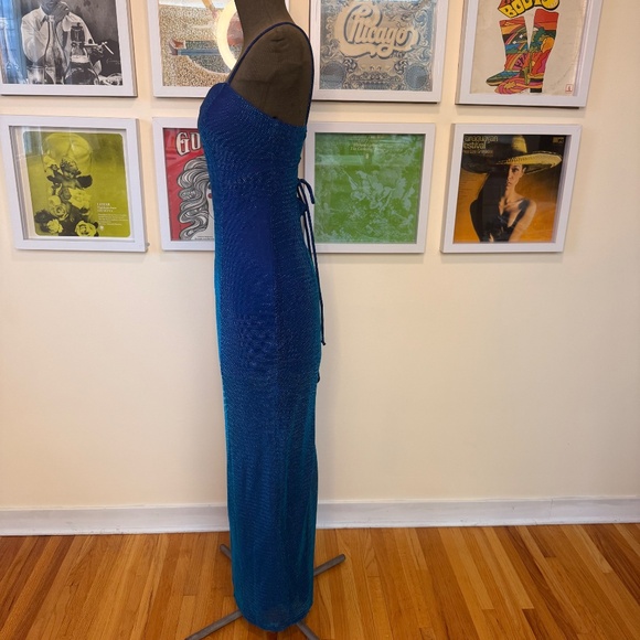 Y2K Blue Missoni Pattern Shimmer Maxi Dress - Picture 3 of 10